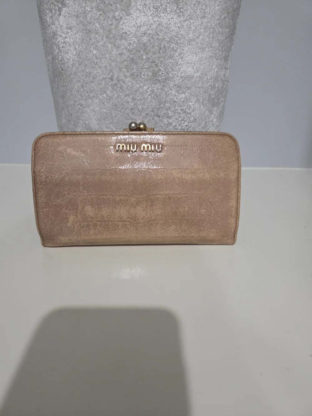 Vintage Miu Miu Crocodile-Embossed Leather Long Wallet / COA Included